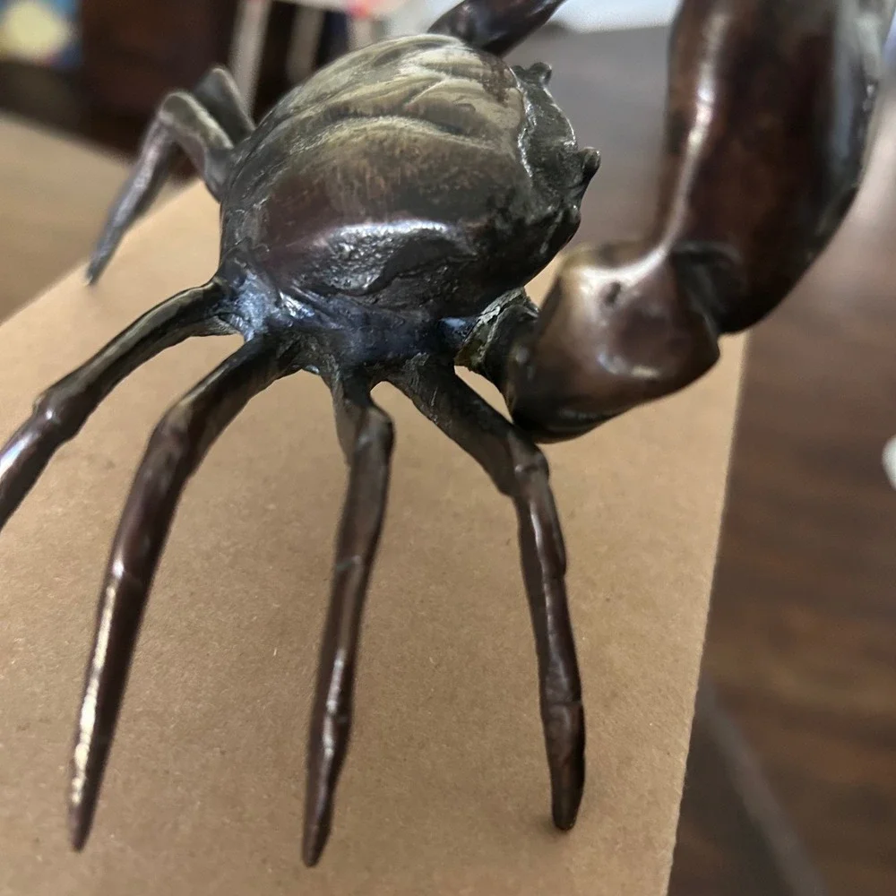 Vintage Bronze Crab Sculpture‎ Paperweight Figurine